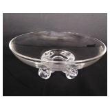 Steuben glass four footed candy bowl