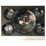 Rare Mid-century Couroc salad set