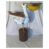 Vintage handmade metal pelican