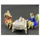 3 Vintage German Dresden figurines