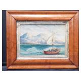 Vintage signed oil painting on board