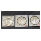 Three sterling silver Pope John Paul II coins