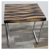 Side table with chrome legs