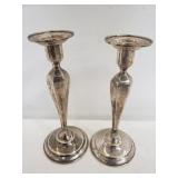 Pair of sterling weighted candlesticks