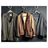 Rack of jackets & vests (6 w/one new -XL- with