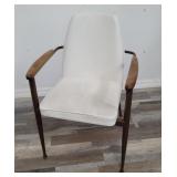 Cal - style metal  faux leather arm chair 21"w x