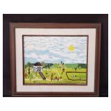 196<  signed  acrylic  painting