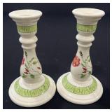 Ceramic tiffany and company candle stick holders