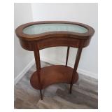 Antique mahagony inlaid kidney shape display table