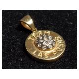 Jewelry: 14kt gold pendant, w/white stones, 4 g