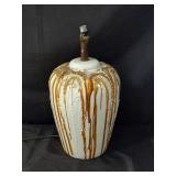 1960s ceramic drip  glazed   table lamp