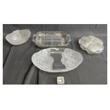 5 serving bowls one is Hoya Crystal Japan M