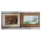 Pair of framed painting
