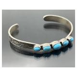 Feeney sterling silver turquoise bracelet, 16.06g