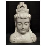 Ceramic Buddha Head Figurine, 12" l. x 7" w. x