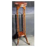 Mahogany plant stand w/ closed barley twists &