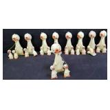 Group of vintage ceramic bird decorations