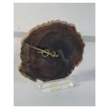 Polished stone battery operated desk top clock