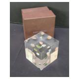 Kimberly McDonald floating geode lucite cube
