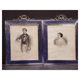 Pair of pencil signed framed engravings bundled