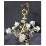 Vintage bronze floral chandelier
