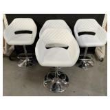 Group of 4 modern faux leather barstools 24"W x