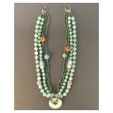 Multi-strand beaded necklace