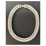 Vintage pearl & rhinestone choker