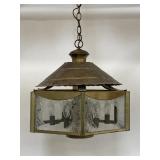 Vintage glass and brass pendant hanging light