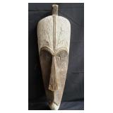African carved wood wall mask