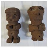 Pair of lava rock sculptures 8" x 3" , 8" x 4"