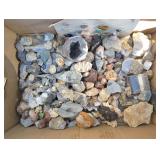 Box of rocks, fossils, and minerals