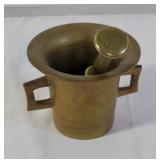 Vintage brass mortar and pestle 6" x 5"