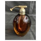 Vintage Murano glass amber perfume bottle 6"h.