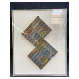 Modern abstract watercolor 3D in a lucite/