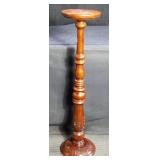 Mahogany base leaf plant stand round pedestal