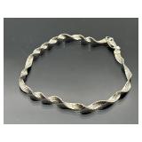 Italian sterling silver ribbon bracelet, 2.78g