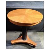 Ethen Allen round walnut table, 28 1/4" h. x 28