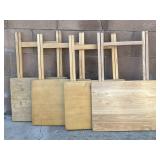 Set of 4 wooden folding tv tables