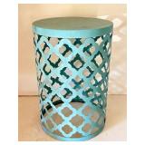 Metal teal indoor outdoor garden table