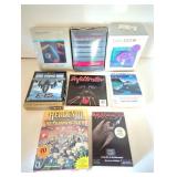 Box of vintage computer software and games.