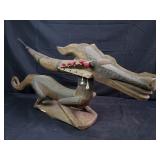 Carved wood dragon African sculpture