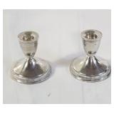 Sterling weighted base candle holders 3" x 3"
