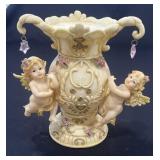 Ceramic large angelic candle stick holder