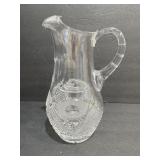 vintage  large cut glass drink water pitcher