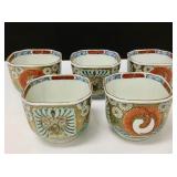 5 19 th c. Arita Imari teacups