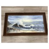 Signed, framed oil painting on canvas