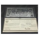 $20 September 11th Silver Leaf Coin Certificate