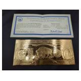 22k gold foil $10 Buffalo Bill paper money