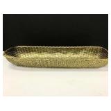 Vintage large French woven brass basket